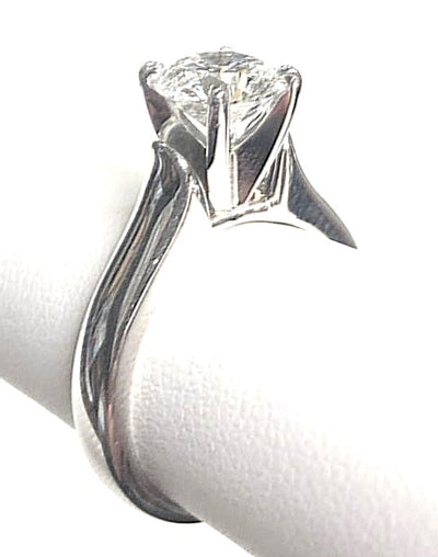 14KW Platinum Solitaire Diamond Engagement Ring