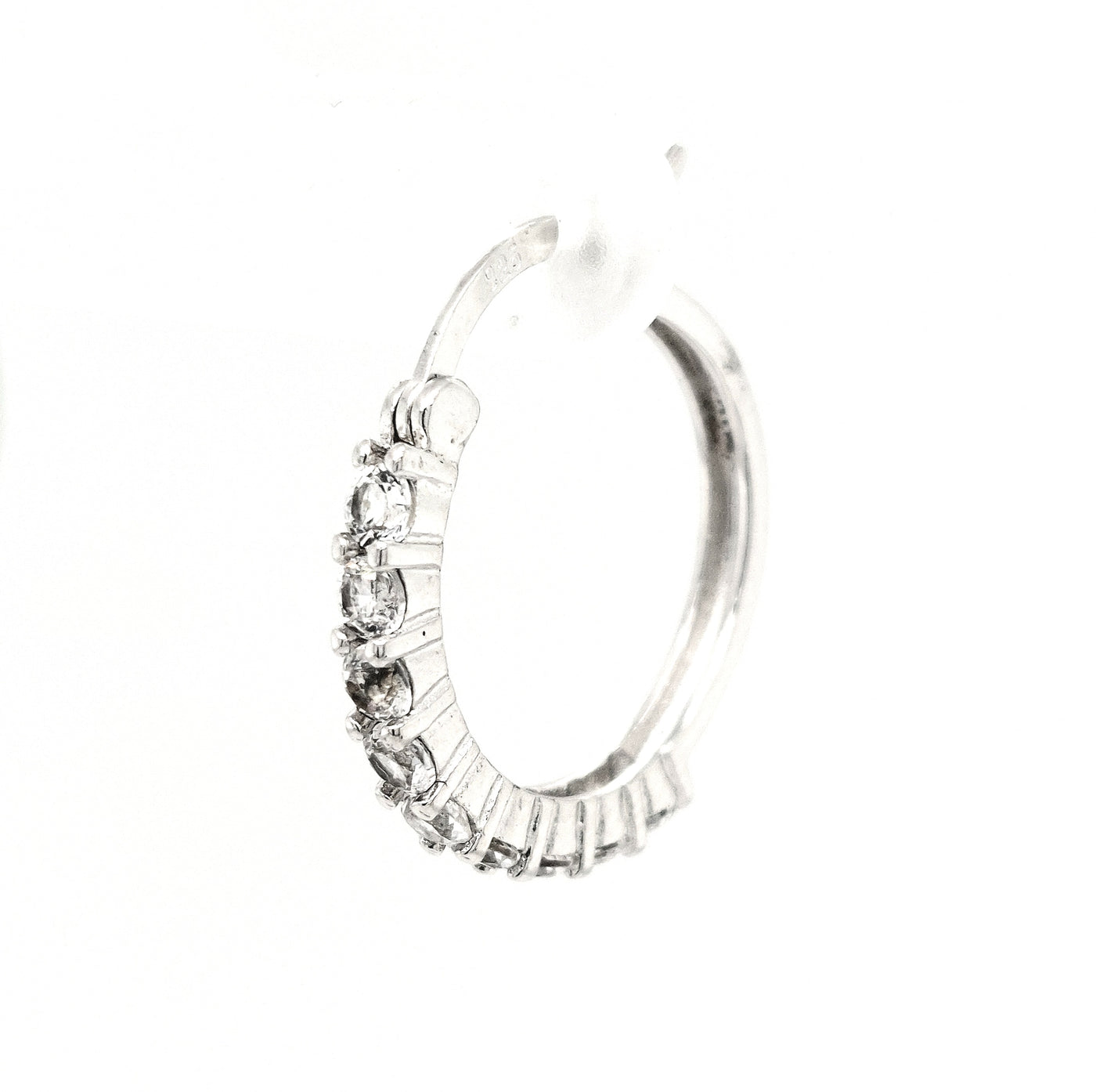 SS Round CZ Hoop Earrings