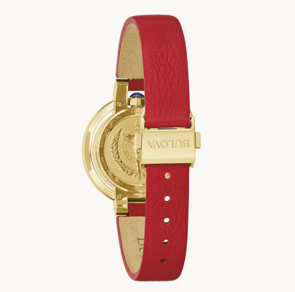 Lady's Gold-Tone Bulova "Rubaiyat Autumn" with Synthetic Fire Opal Dial