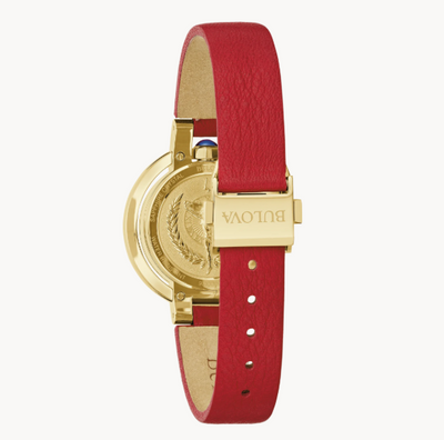 Lady's Gold-Tone Bulova "Rubaiyat Autumn" with Synthetic Fire Opal Dial