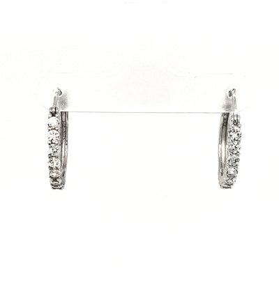 SS Round CZ Hoop Earrings