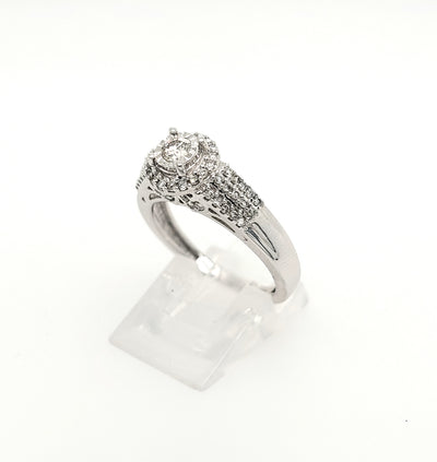 14K White Gold .52ctTW H/SI Diamond Engagement Ring