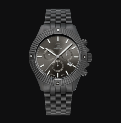 Gents Grey Steel Glock Watch with Grey Dial and Chronodial