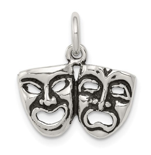 Sterling Silver Antiqued Comedy/Tragedy Face Charms