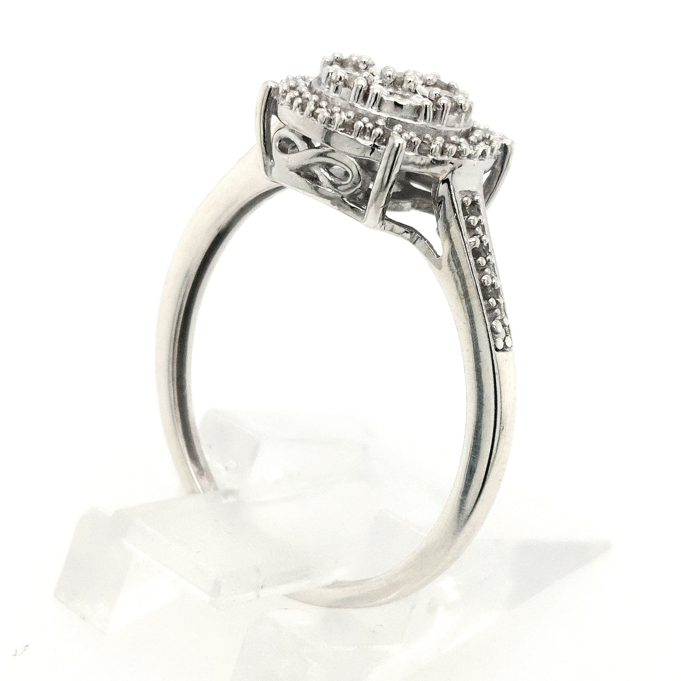 SS Round Diamond Cluster Ring