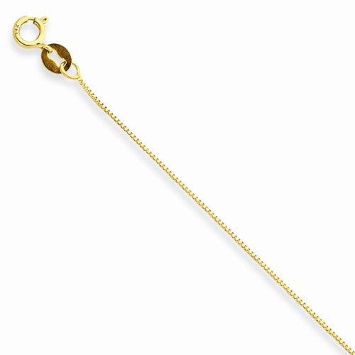 14K 0.5mm Box Chain with Spring Ring Clasp (18 inch)